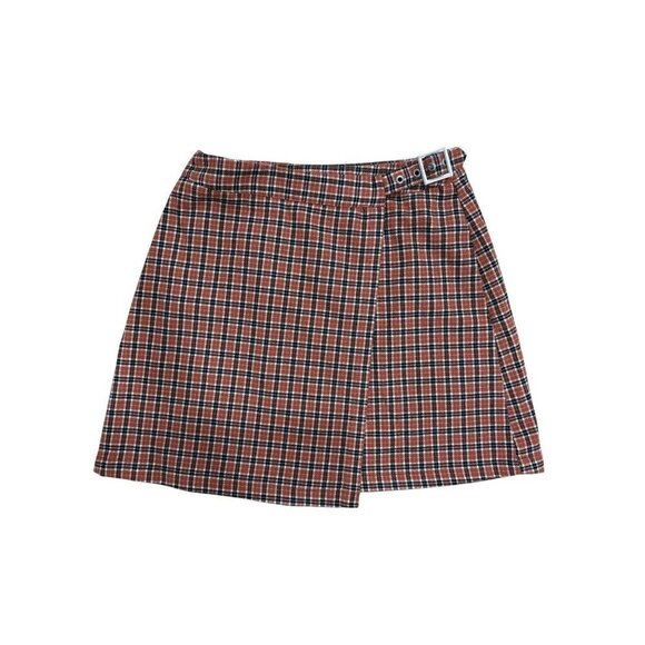 Brandy Melville Dresses & Skirts - John Galt Brandy Melville Rust Plaid Adjustable Mini Skirt One Size
